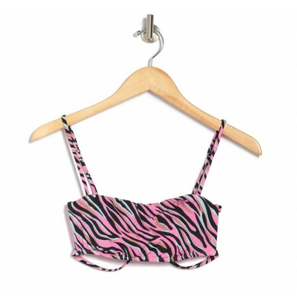 NWT Bikini Lab Pink Black Zebra Stripe Bikini Set $80 - Picture 3 of 4